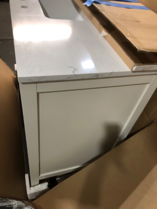 Photo 8 of ***Parts Only***allen + roth Everdene 48-in White Undermount Single Sink Bathroom Vanity with White Engineered Stone Top

