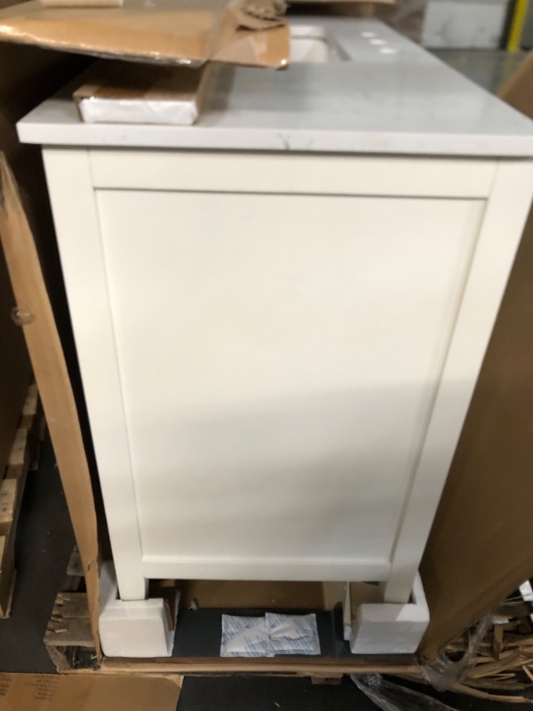 Photo 4 of ***Parts Only***allen + roth Everdene 48-in White Undermount Single Sink Bathroom Vanity with White Engineered Stone Top
