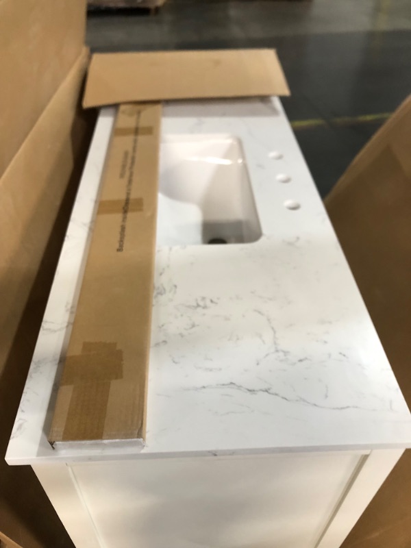 Photo 2 of ***Parts Only***allen + roth Everdene 48-in White Undermount Single Sink Bathroom Vanity with White Engineered Stone Top
