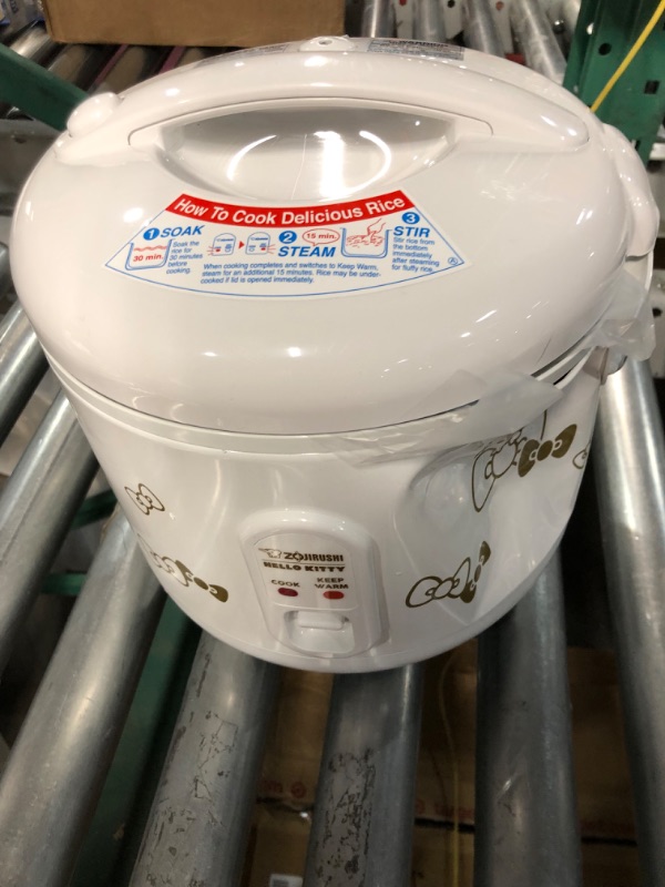 Photo 2 of ***DAMAGED***Zojirushi NS-RPC10KTWA Automatic Rice Cooker & Warmer, 5.5-Cup, White 5.5-Cup Hello Kitty White