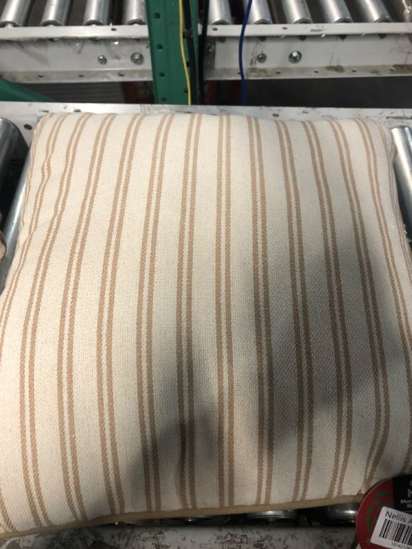 Photo 2 of (STOCK PHOTO FOR SAMPLE ONLY) - Modern Beige Simple Stripe Pattern Throw Pillow