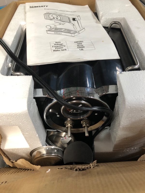 Photo 4 of ***USED READ NOTES***SUMSATY Espresso Coffee Machine 20 Bar, Vintage Black