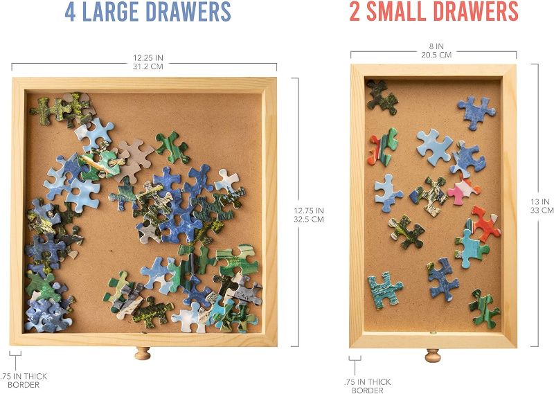 Photo 4 of 1500 Piece Rotating Wooden Jigsaw Puzzle Table - 6 Drawers