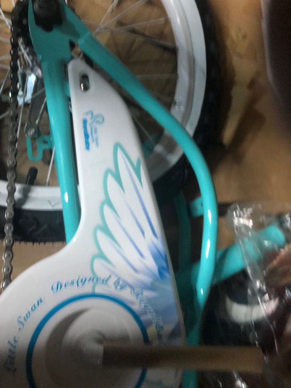 Photo 4 of ***see notes*** Royalbaby Princess Girls Kids Bike 12 14 16 18 20 Inch Children Bicycle with Basket for Age 3-12 Years 18-inch With Kickstand Swan/Lake Blue