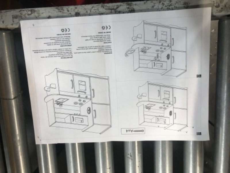 Photo 4 of KIDS TOYLAND Pretend Kitchen Playset, Pretend Wooden Play Kitchen Toy with Realistic Sounds for Ages 3-8 Girls Boys