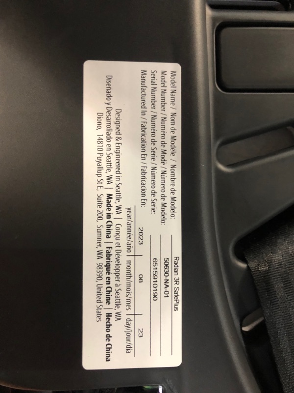 Photo 1 of Diono Radian 3R SafePlus, All-in-One Convertible Car Seat, Rear and Forward Facing, SafePlus Engineering, 10 Years 1 Car Seat, Slim Fit 3 Across, Black Jet Radian 3R SafePlus Fits 3 Across Black Jet