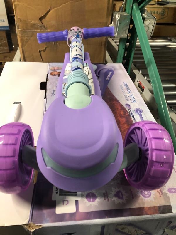 Photo 4 of **WHEELS HAVE TROUBLE LIGHTING UP**
Jetson Disney 3 Wheel Kick Scooter Frozen II Theme, Purple