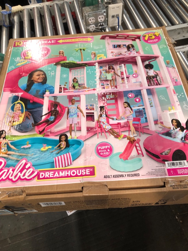 Photo 3 of Barbie Dreamhouse 2023, Pool Party Doll House with 75+ Pieces and 3-Story Slide, Barbie House Playset, Pet Elevator and Puppy Play Areas?