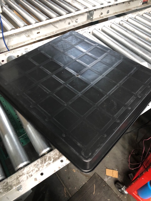 Photo 3 of ***see notes***Oil Change Drain Pan, Leak Proof Mini Fridge Drip Tray for Mini Fridges Air Conditioners Machinery, Black Plastic (2 Pcs)