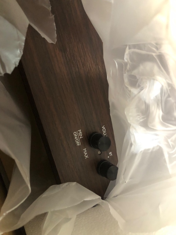 Photo 1 of LP&No.1 Vinyl Record Player, Bluetooth Turntable with Stereo Bookshelf Speakers, (Dark Brown) 