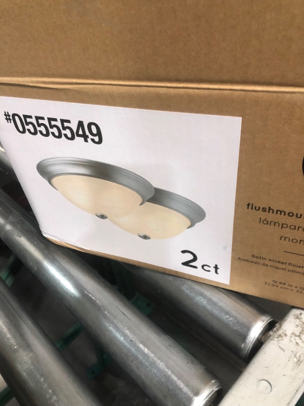 Photo 2 of ***see notes***Project Source 13-in W Satin Nickel Ceiling Flush Mount Lights 2-Pack