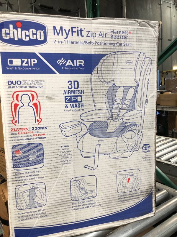 Photo 4 of Chicco MyFit Zip Air 2-in-1 Harness + Booster Car Seat for Toddlers and Big Kids, 5-Point Harness, Belt-Positioning Booster, Zip-and-Wash Fabrics, 3D AirMesh for Breathability, Q Collection , Black Q-Collection MyFit with Zip and Wash Airmesh Fabric Harne