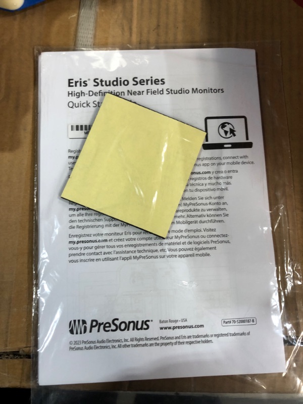 Photo 4 of PreSonus Eris Studio 8 8-inch 2-Way Active Studio Monitors with EBM Waveguide 8" 2nd Generation