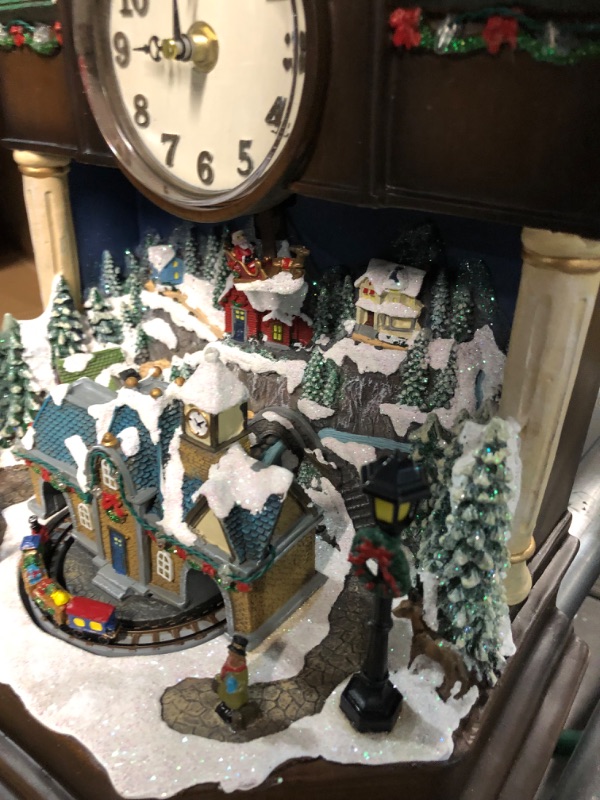 Photo 3 of *** Missing Power Adapter***Moments In Time Christmas Decor Cuckoo Clock with Christmas Village Scene, with LED Lights,