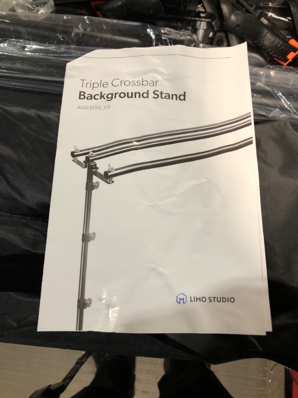 Photo 3 of **USED*** LimoStudio 10 x 9.6 feet Backdrop Stand with Triple Crossbar Background Support System, Easy Length Adjustment, Spring Clamps, Photography Video Event Occasion, AGG3159