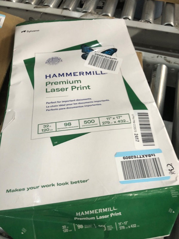 Photo 3 of Hammermill Printer Paper, Premium Laser Print 32 lb, 11 x 17-1 Ream (500 Sheets) - 98 Bright, Made in the USA, 104653R 1 Ream | 500 Sheets Ledger (11x17) 32lb