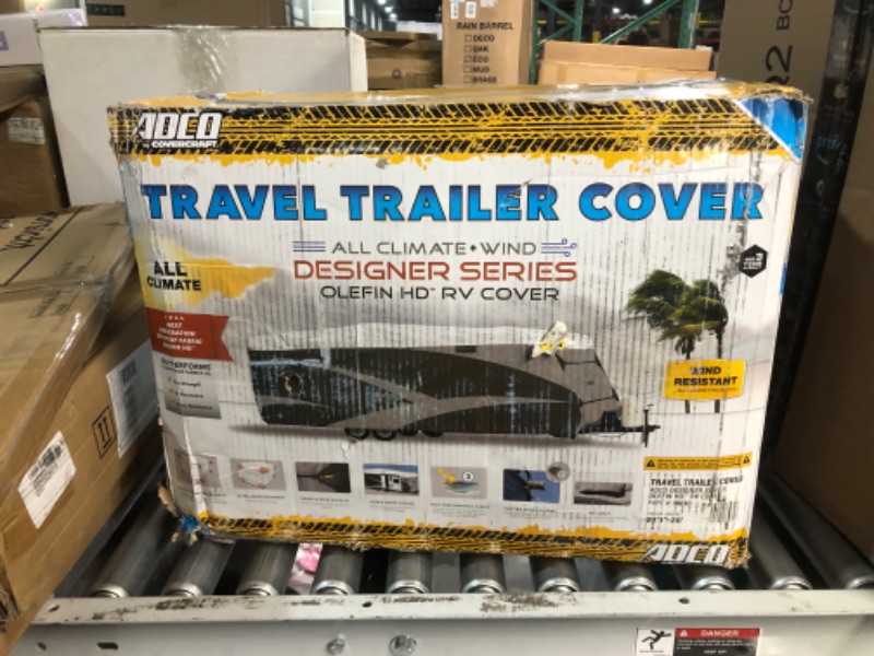 Photo 4 of ADCO 36826 Designer Series Olefin HD Class A Motorhome Cover 34' 1" - 37', Gray/White Updated