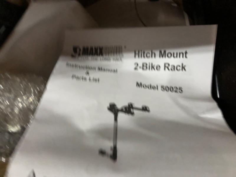 Photo 2 of MaxxHaul 50025 Hitch Mount 2 Bike Rack For Cars, Trucks, SUV's, Minivans - 100 lb. Capacity