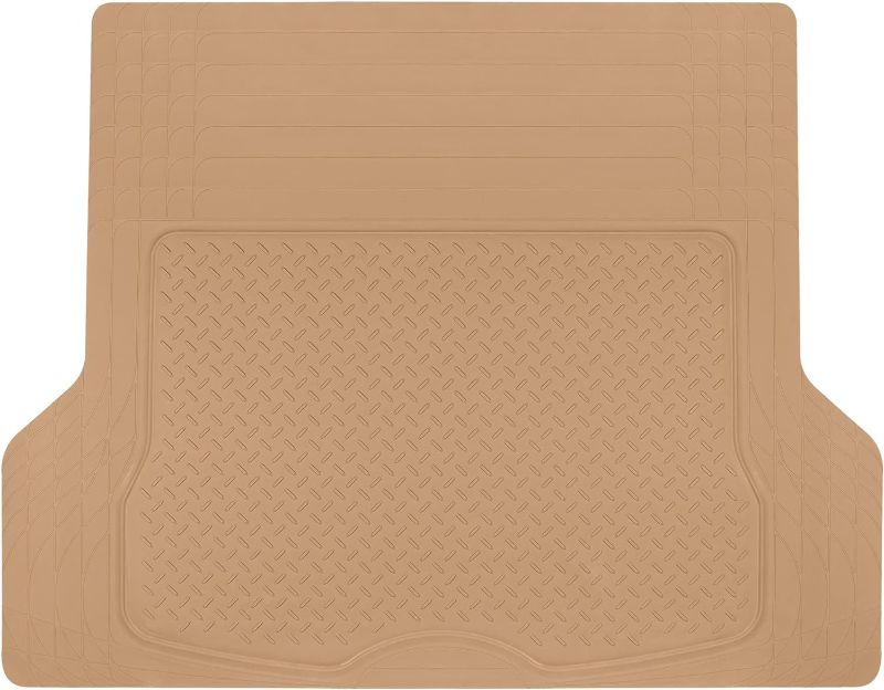 Photo 1 of Heavy Duty Cargo Liner Floor Mat-All Weather Trunk Protection, Trimmable to Fit & Durable HD Rubber Protection for Car SUV Sedan Auto, Beige (MT785BGAMw1)