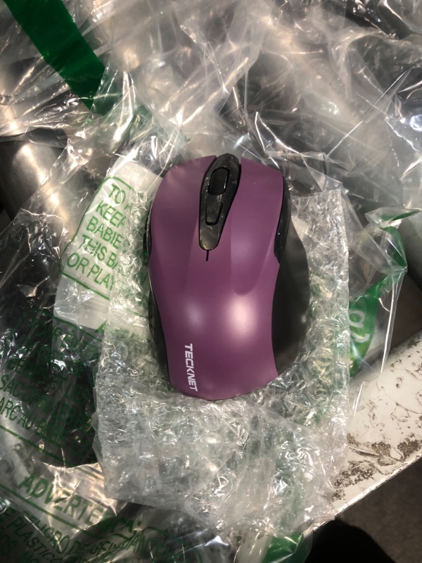 Photo 1 of TECKNET Wireless Mouse, 2.4G Ergonomic Optical Mouse with USB Nano Receiver for Laptop, PC, Computer, Chromebook, Notebook, 6 Buttons, 24 Months Battery Life, 2600 DPI, 5 Adjustment Levels Purple