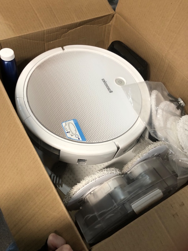 Photo 2 of ***MAJOR DAMAGE RIGHT WHEEL DOES NOT FUNCTION**
Bissell SpinWave Pet Robot, 2-in-1 Wet Mop and Dry Robot Vacuum 3347