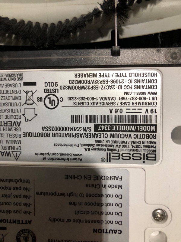 Photo 5 of ***MAJOR DAMAGE RIGHT WHEEL DOES NOT FUNCTION**
Bissell SpinWave Pet Robot, 2-in-1 Wet Mop and Dry Robot Vacuum 3347