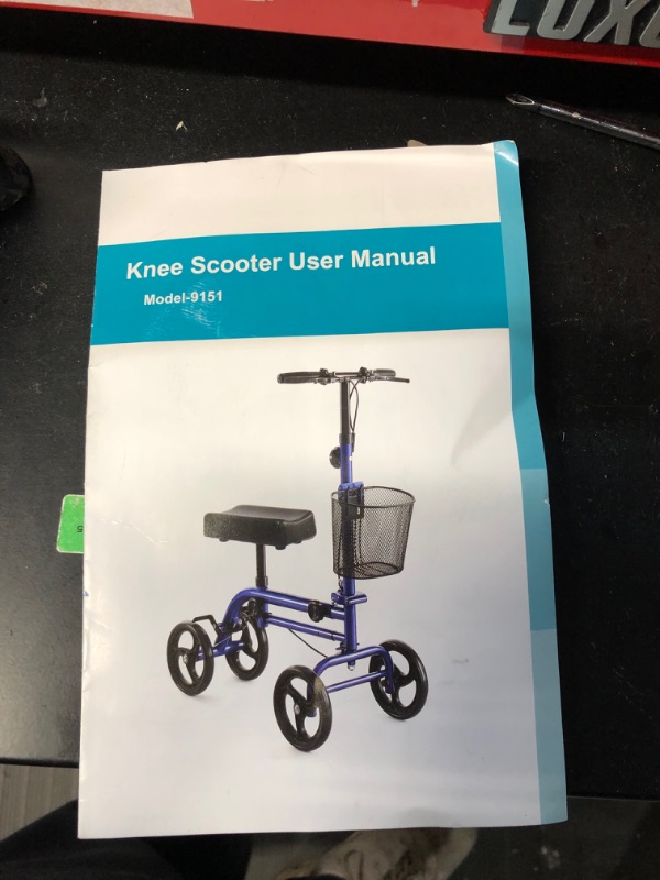 Photo 4 of ***DAMAGED - SCUFFED - MISSING SOME OF THE PARTS***
RINKMO Knee Scooter, Foldable Knee Scooter Walker Economical Knee Scooters (Blue)