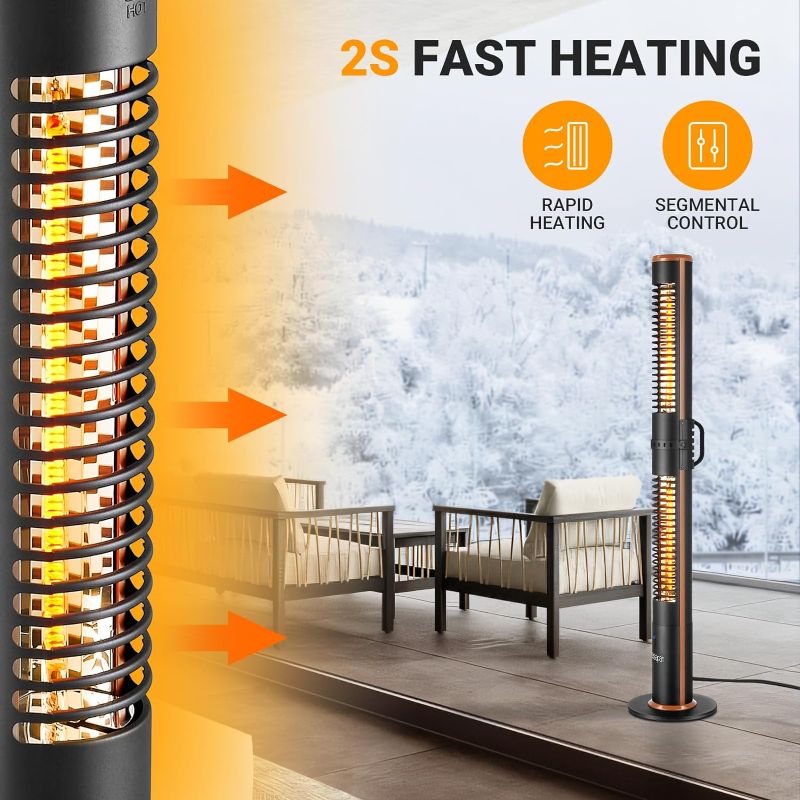 Photo 1 of **MISSING BASE AND REMOTE**
Pasapair Electric Patio Heater,1500W Infrared Outdoor Heater ,