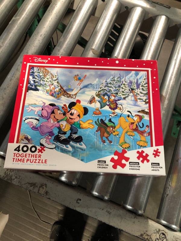 Photo 3 of Ceaco - Disney Holiday - Together Time - Mickey & Minnie Skating - 400 Piece Jigsaw Puzzle