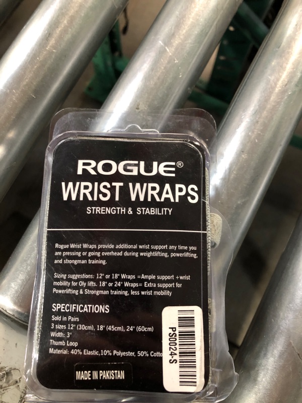 Photo 2 of Rogue Wrist Wraps Small 12" Gray Black Weightlifting Crossfit Bodybuilding NEW