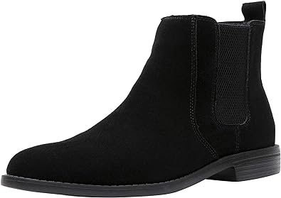 Photo 1 of JIONS Men Chelsea Slip On Suede Boots Lightweight Leather Casual Dress Ankle Boot