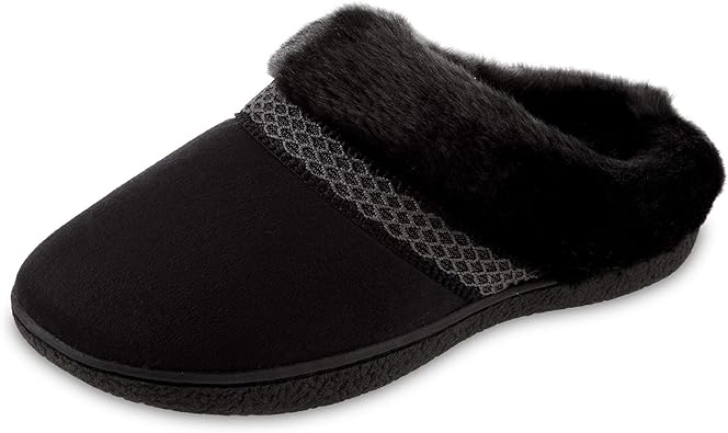 Photo 1 of *STOCK PHOTO FOR REFERENCE ONLY* Women's Recycled Microsuede Mallory Hoodback Slipper, with Memory Foam and Indoor/Outdoor Sole 6.5-7 Ash