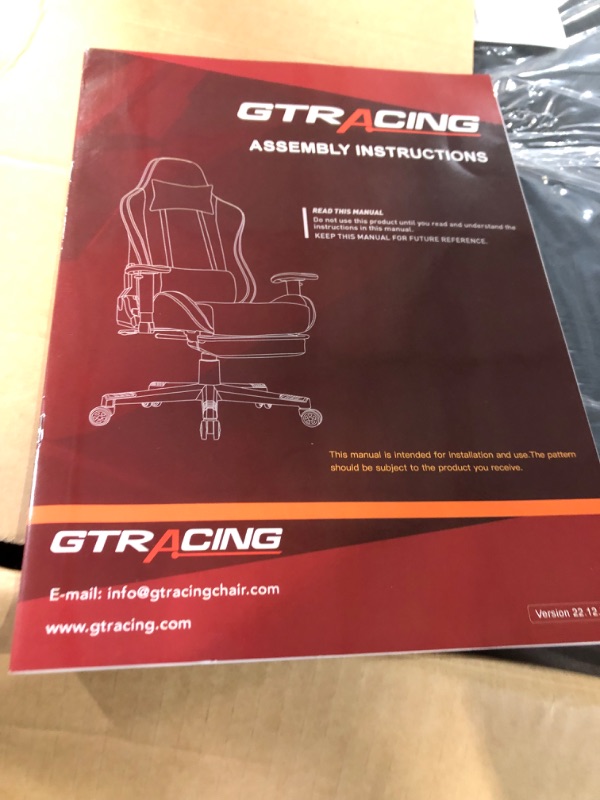 Photo 1 of GTRACING Gaming Chair with Footrest Speakers 