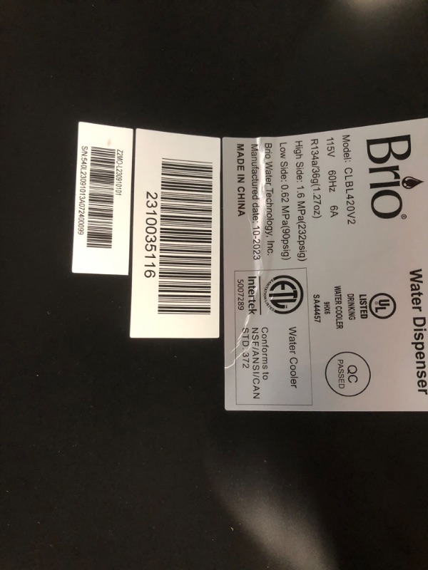 Photo 2 of **damaged**Brio Bottom Loading Water Cooler Water Dispenser – Essential Series - 3 Temperature Settings - Hot, Cold & Cool Water - UL/Energy Star Approved