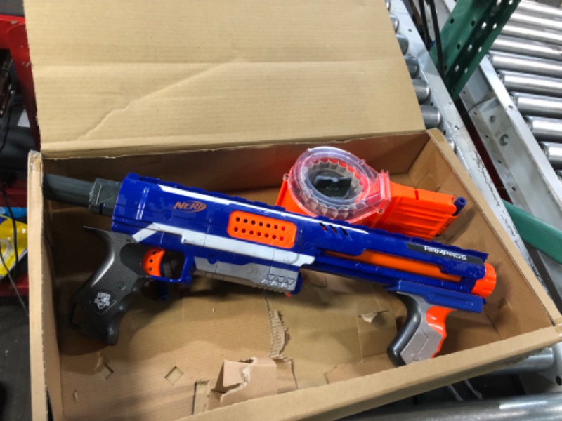 Photo 4 of **MISSING ITEMS**Nerf Rampage N-Strike Elite Toy Blaster with 25 Dart Drum Slam Fire & 25 Official Elite Foam Darts for Kids, Teens, & Adults (Amazon Exclusive)