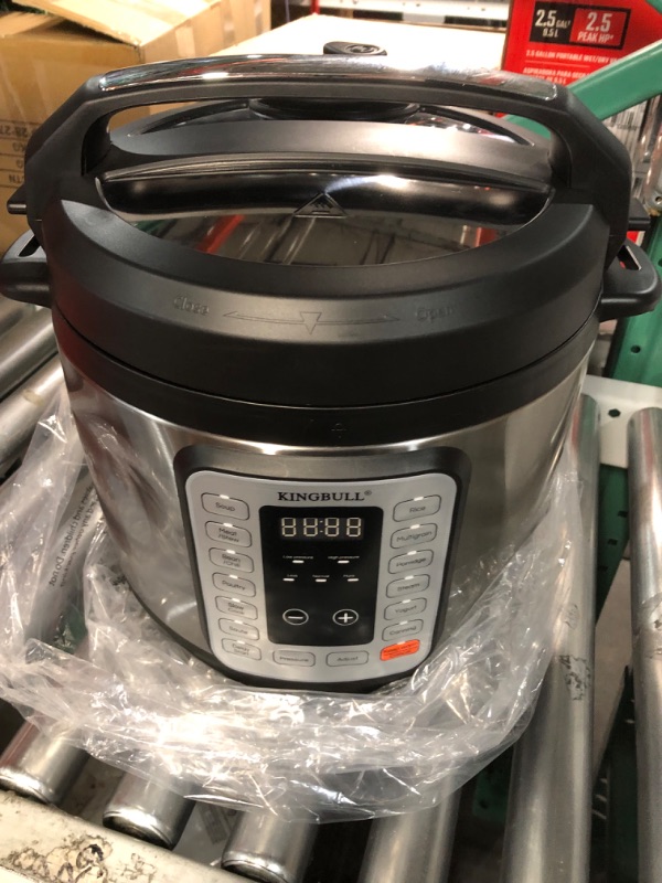 Photo 5 of **dented**KINGBULL 8 Quart 12-in-1 SS Electric Pressure Cooker, Multi-Use Slow Cooker, Rice Cooker, Steamer, Sauté, Yogurt Maker, Warmer &Delay Start,LED Screen& Manual,Silver 8 Quart LED