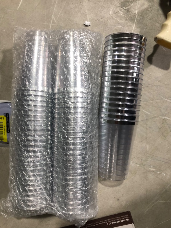 Photo 3 of **MISSING CUPS**
100 PACK Silver Plastic Cups, 12Oz Clear Plastic Cups Tumblers, 