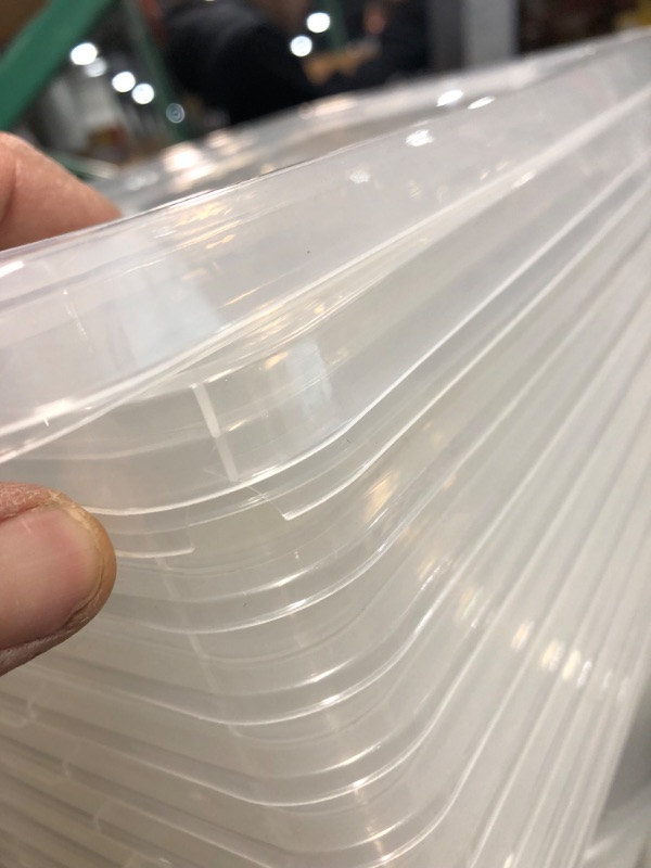 Photo 1 of 24 Packs Plastic Trays for Classroom, Stackable Thick Flat Paper Letter Tray Organizer Bin 