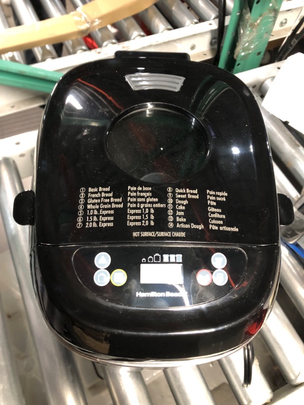 Photo 3 of **NONREFUNDABLE**FOR PARTS OR REPAIR**SEE NOTES**
Hamilton Beach Digital Electric Bread Maker Machine Artisan and Gluten-Free, 2 lbs Capacity, 14 Settings, Black and Stainless Steel (29985) Black and Stainless Steel, New for 2023