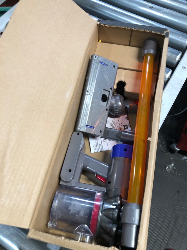 Photo 1 of Casdon Little Helper Dyson Cord-Free Vacuum Cleaner Toy, Grey, Orange and Purple (68702)