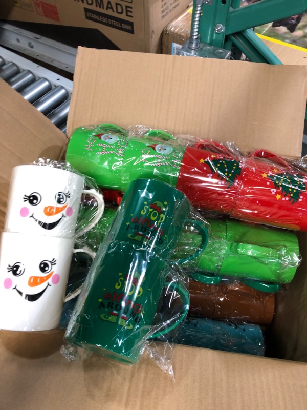 Photo 3 of Suclain 36 Pcs Christmas Plastic Mugs 15 oz Christmas Mug Set Holiday Plastic Coffee Cups 