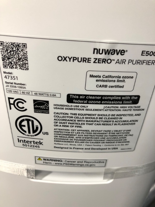 Photo 4 of Nuwave OxyPure ZERO E500 Smart Air Purifier, ZERO Waste & ZERO Filter Replacements