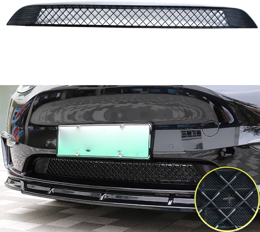 Photo 1 of Fit Latest 2021 2022 2023 Tesla Model Y Front Grill Mesh Bumper Grille Grid Inserts Modified Accessories