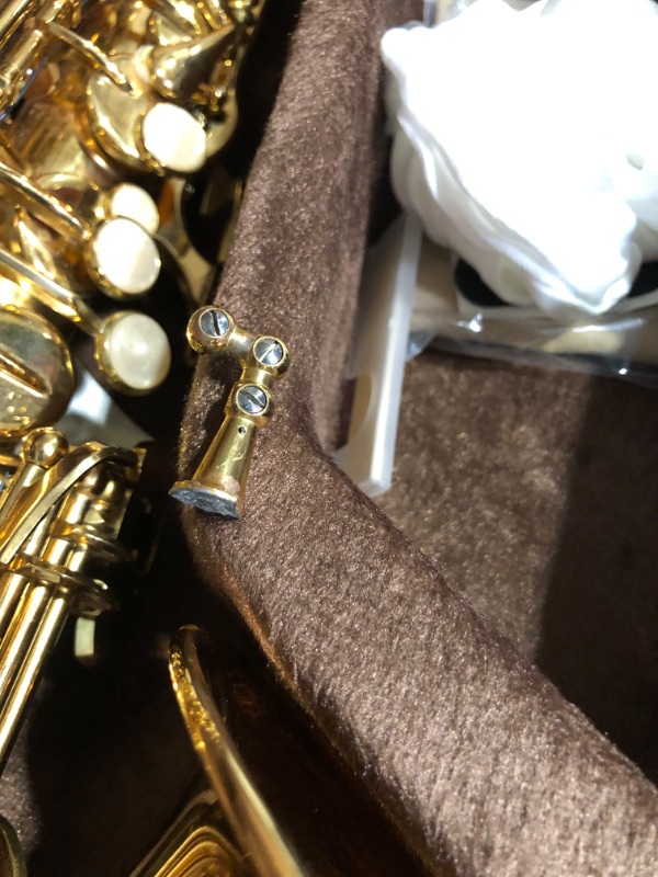 Photo 1 of **NONREFUNDABLE**FOR PARTS OR REPAIR**SEE NOTES**
EASTROCK Alto Saxophone Gold E Flat Sax Full Kit for Students Beginner with Carrying Case,Mouthpiece,Mouthpiece Cushion Pads,Cleaning Cloth&Cleaning Rod,White Gloves,Neck Strap