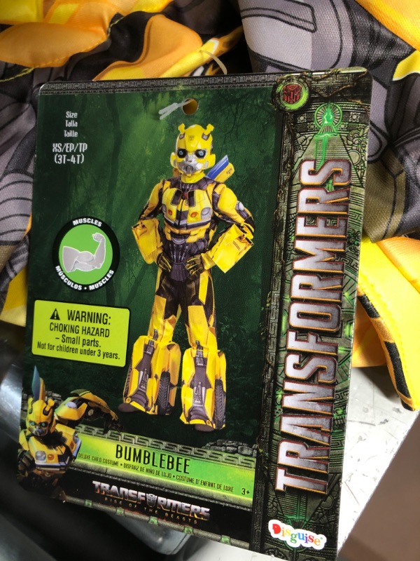 Photo 3 of Disguise Bumblebee Movie Classic Muscle Costume, Yellow, XS (3T-4T)