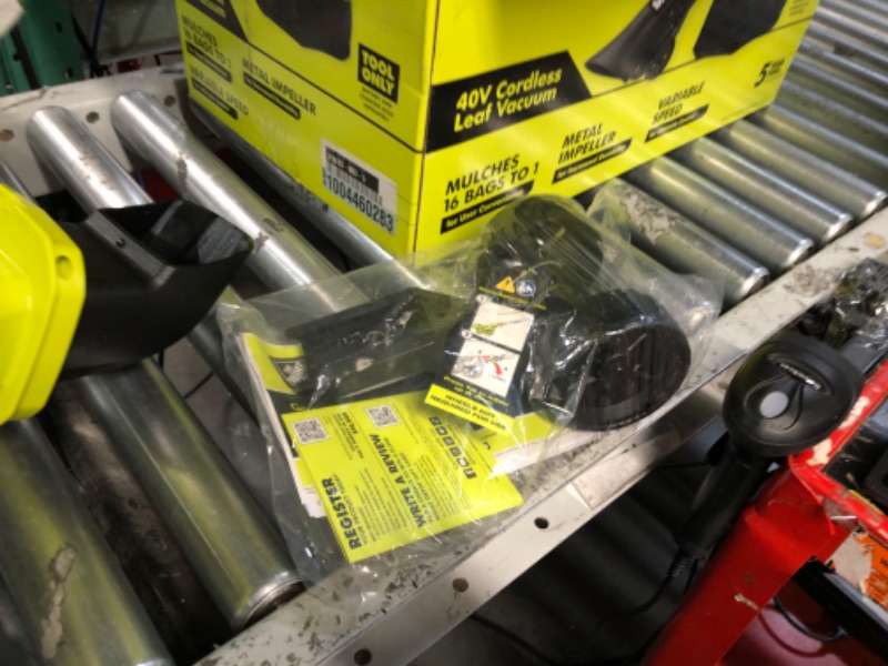 Photo 6 of (PARTS ONLY/ NO REFUNDS) RYOBI 40-Volt Lithium-Ion Cordless Battery Leaf Vacuum/Mulcher (Tool Only)