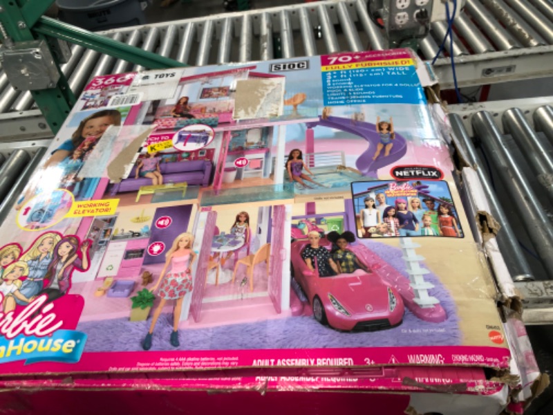 Photo 3 of Barbie Dreamhouse, Doll House Playset with 70+ Accessories Including Transforming Furniture, Elevator, Slide, Lights & Sounds Wheelchair Accessible Elevator