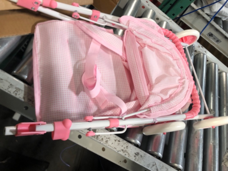 Photo 3 of Badger Basket Folding Doll Umbrella Stroller (fits 18 inch Dolls) - Pink Gingham