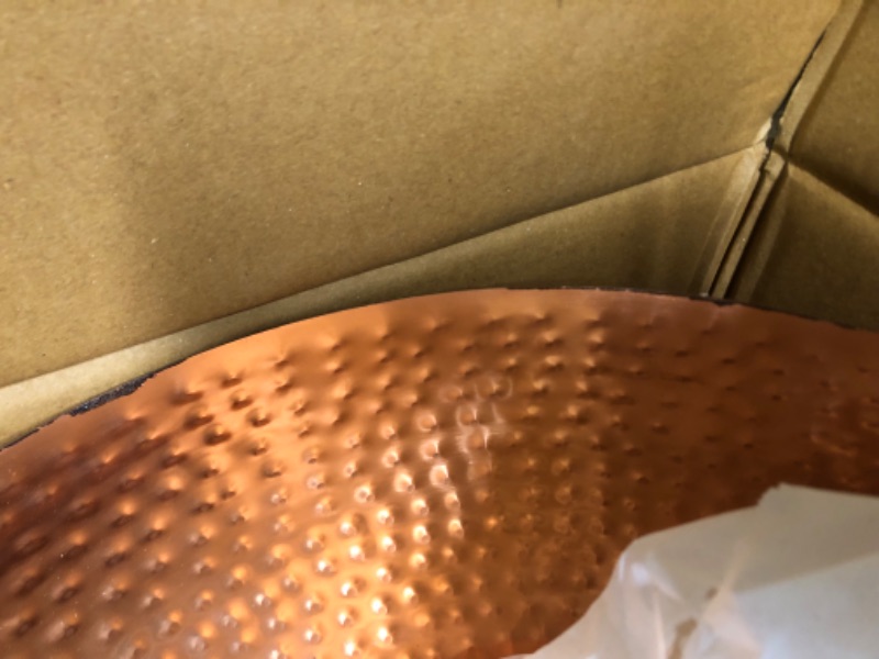 Photo 3 of ***RUSTY EDGES - SEE PICTURES***
Creative Co-Op Round Hammered Metal Bowl, 14"L x 14"W x 4.5"H, Copper Bowl