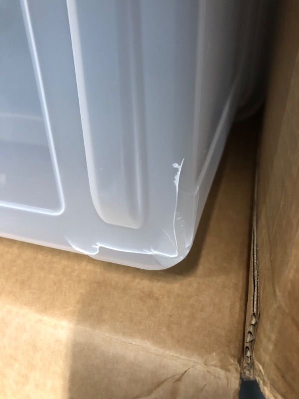 Photo 1 of **ALL BINS DAMAGED ON CORNER** IRIS USA Letter/Legal File Tote Box, 4 Pack,Plastic Storage Bin Tote Organizer